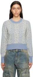 Golden Goose Blue & Off-White Jacquard Sweater