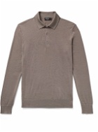 Zegna - Cashmere and Silk-Blend Polo Shirt - Brown