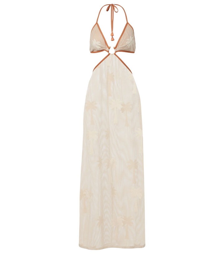 Photo: Johanna Ortiz Embroidered cutout mesh midi dress