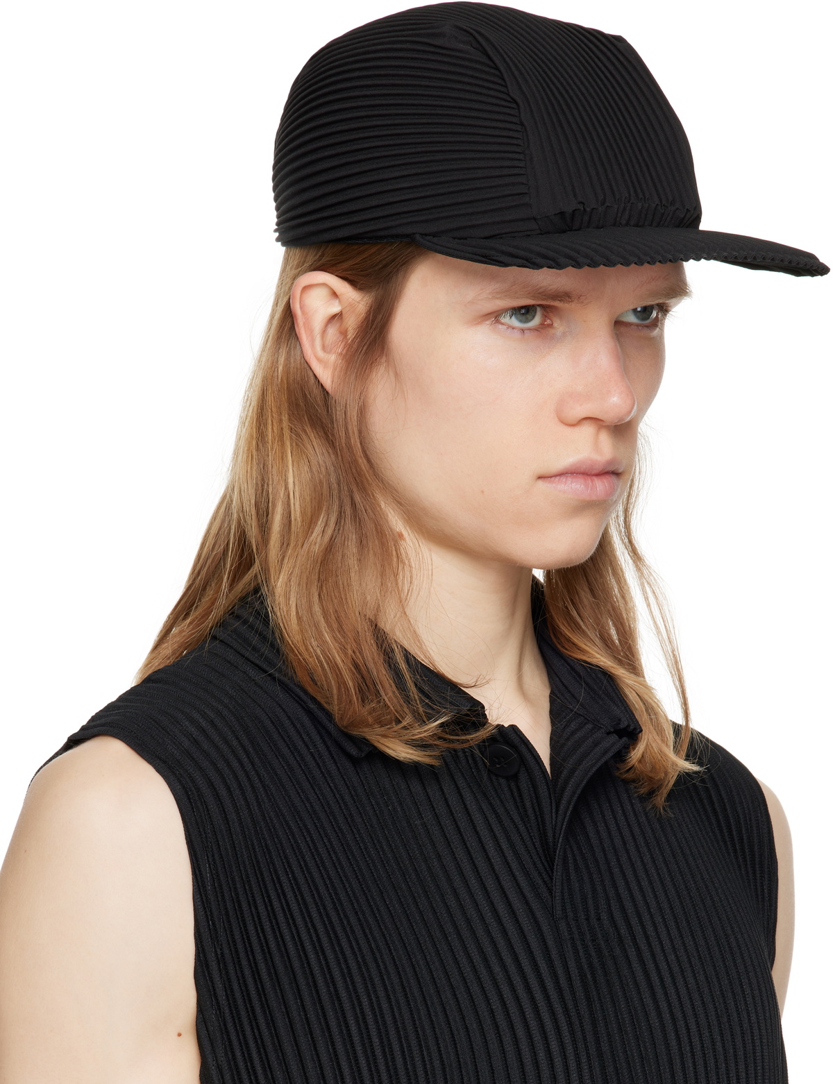 HOMME PLISSÉ ISSEY MIYAKE Black Pleats Cap