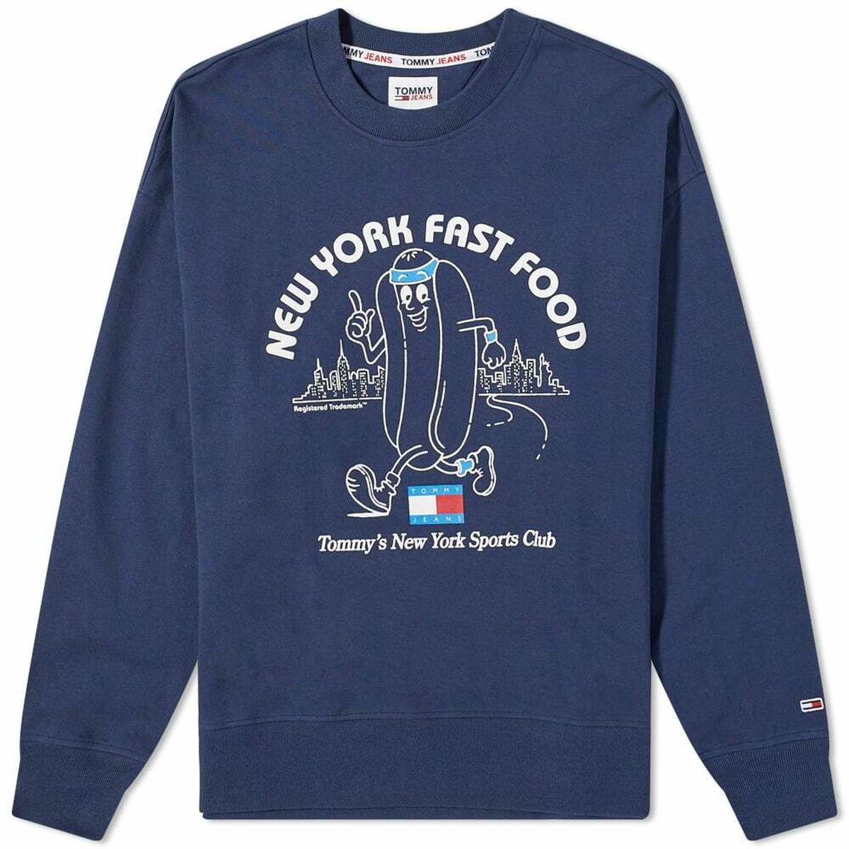 Tommy Jeans Men's New York Fast Food Crew Sweat in Twilight Navy Tommy Jeans