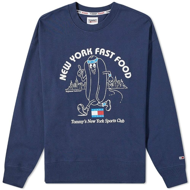Photo: Tommy Jeans Men's New York Fast Food Crew Sweat in Twilight Navy