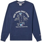 Tommy Jeans Men's New York Fast Food Crew Sweat in Twilight Navy