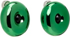 JW Anderson Green Bumper Moon Crystal Earrings