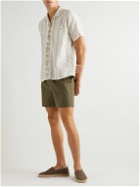 OAS - Straight-Leg Linen and Cotton-Blend Drawstring Shorts - Green