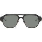 Thom Browne Black Acetate & Titanium Aviator Pilot Sunglasses