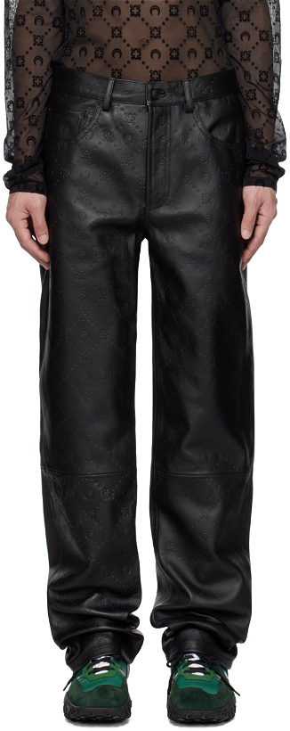 Photo: Marine Serre Black Embossed Leather Pants