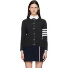 Thom Browne Gray Classic Cashmere 4-Bar V-Neck Cardigan