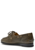Bally Pathy Glossed Leather Loafers Khaki