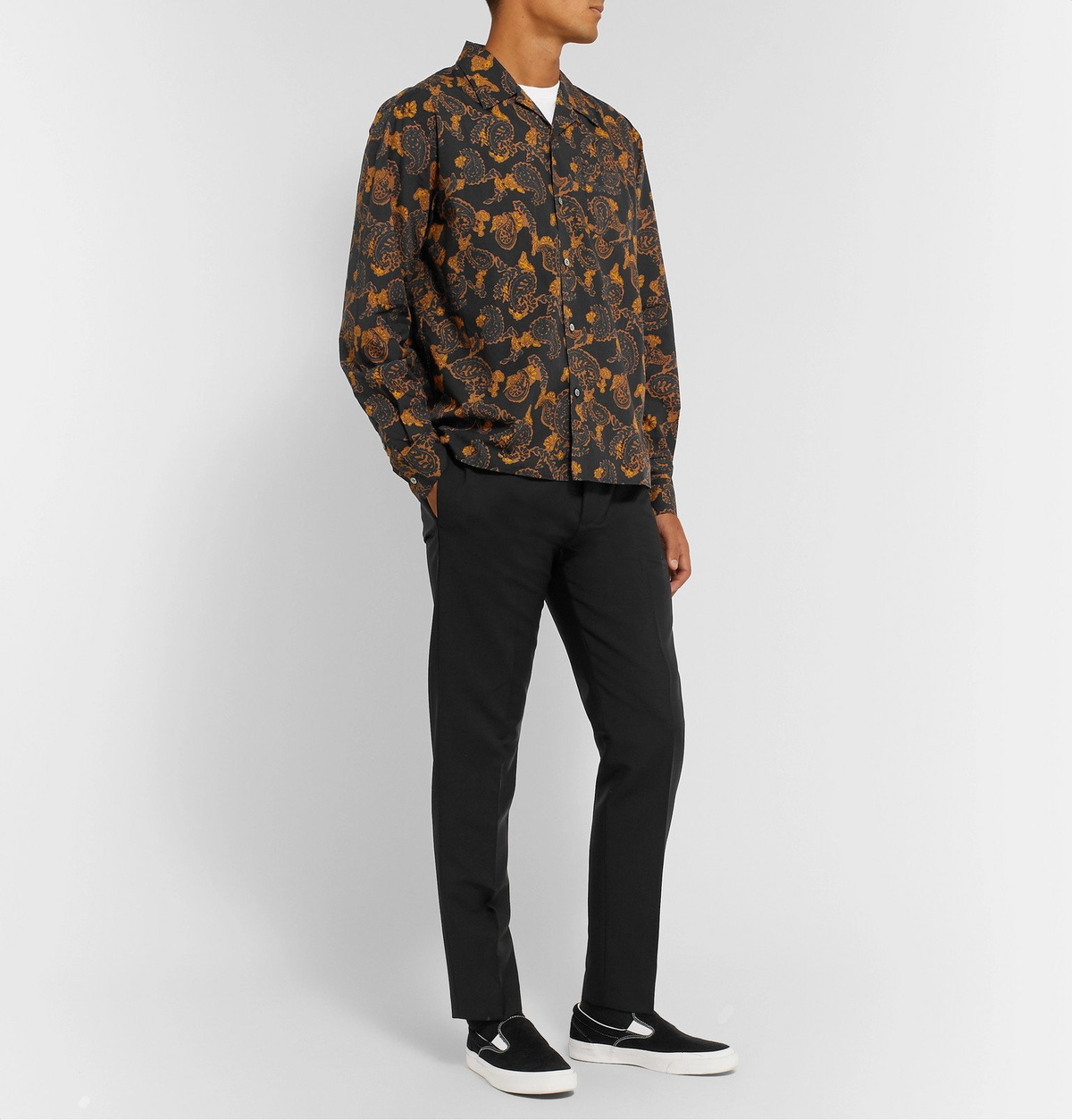 Norse Projects - Carsten Camp-Collar Paisley-Print Cotton Shirt - Black ...