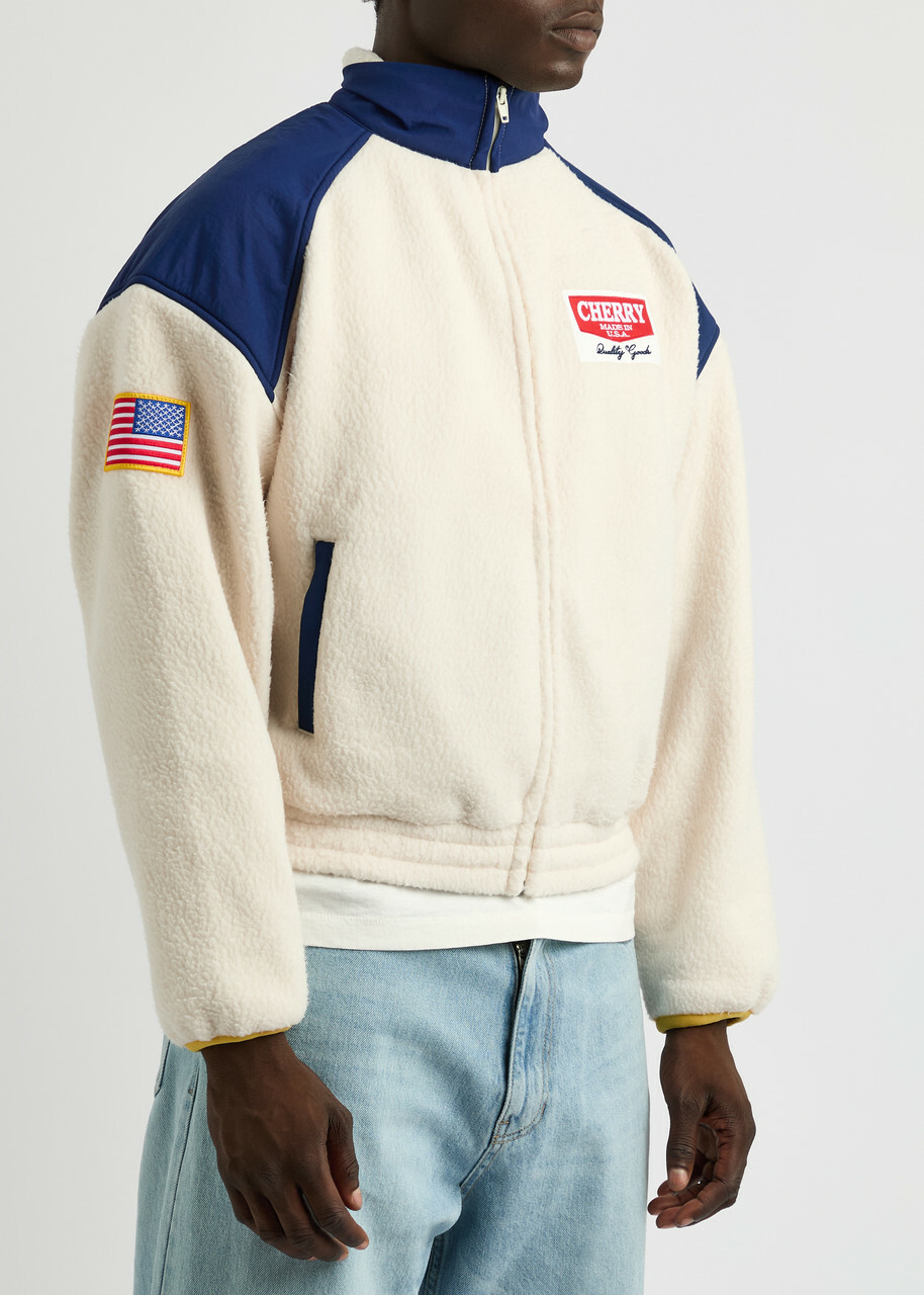 Cherry LA Racing Zip Panelled Fleece Jacket Navy CHERRY LA Cherry LA Racing Zip Panelled Fleece Jacket Navy CHERRY LA