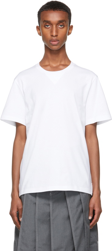 Photo: Thom Browne White Gusset RWB Tipping Stripe T-Shirt