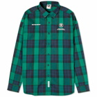 Men's AAPE Now Checked Shirt in Navy (Green)