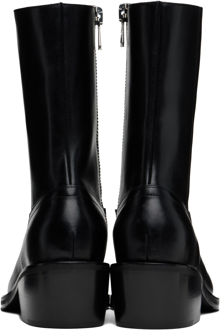 Dries Van Noten Black Leather Boots