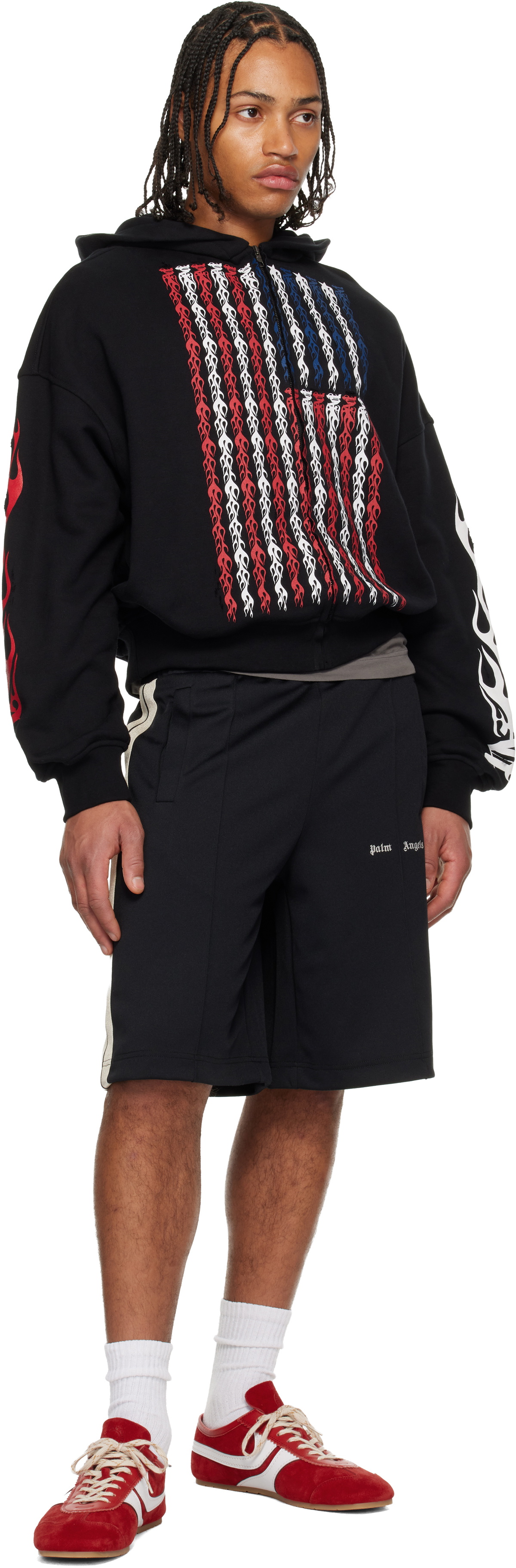 Palm Angels Black Classic Logo Track Shorts