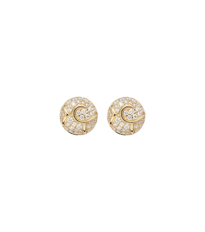 Photo: Marina B Onda Boule 18kt gold stud earrings with diamonds