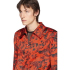 Dries Van Noten Red and Black Viscose Villiam Jacket