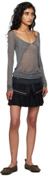 Andersson Bell Black Inside Out Pleats Miniskirt