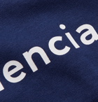 Balenciaga - Logo-Print Cotton-Jersey T-Shirt - Blue