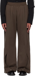NULLUS Brown Intertwined Structure Sweatpants