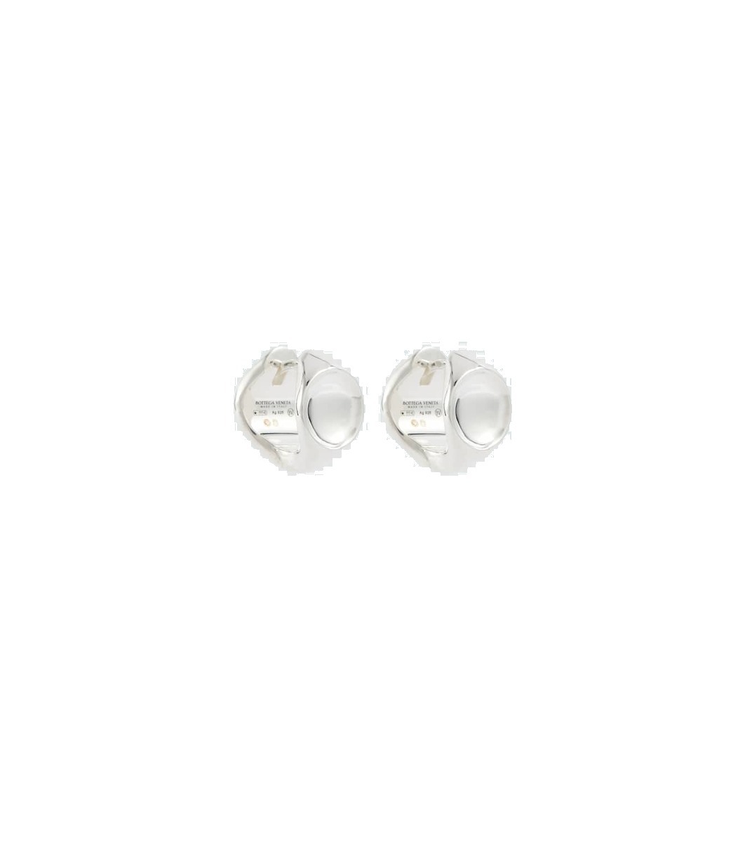 ピアス BOTTEGA VENETA SS23 PILLAR HOOP EARRINGS (731898_VAHU48822) Sterling silver hoop earrings in silver - Bottega Veneta