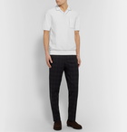 Mr P. - Contrast-Tipped Cotton-Jacquard Polo Shirt - White