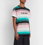 Loewe - Logo-Embroidered Striped Cotton-Jersey T-Shirt - Multi