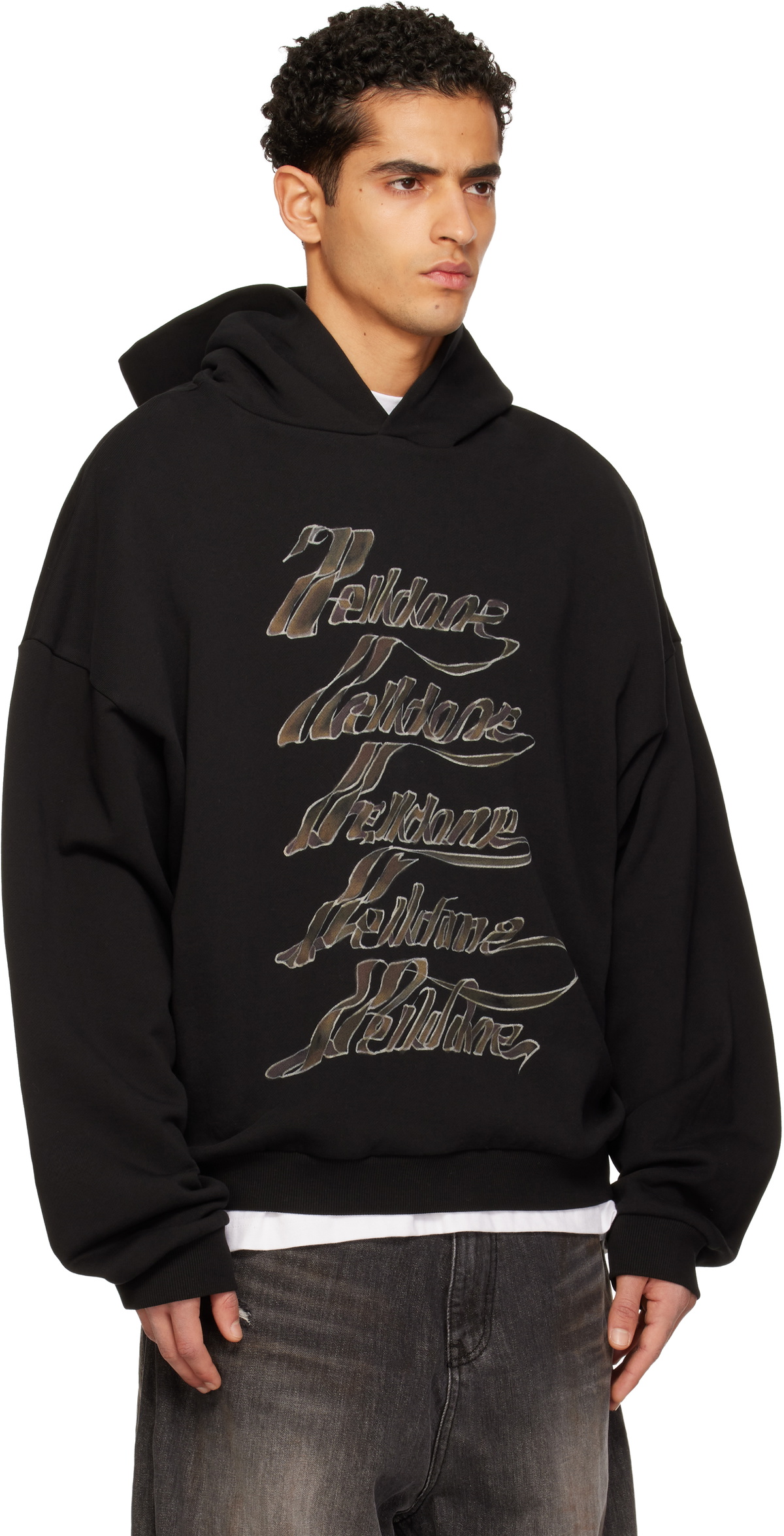 We11done Black Se11done Multi-Logo Hoodie