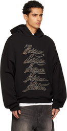 We11done Black Se11done Multi-Logo Hoodie