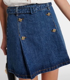 Self-Portrait High-rise denim miniskirt