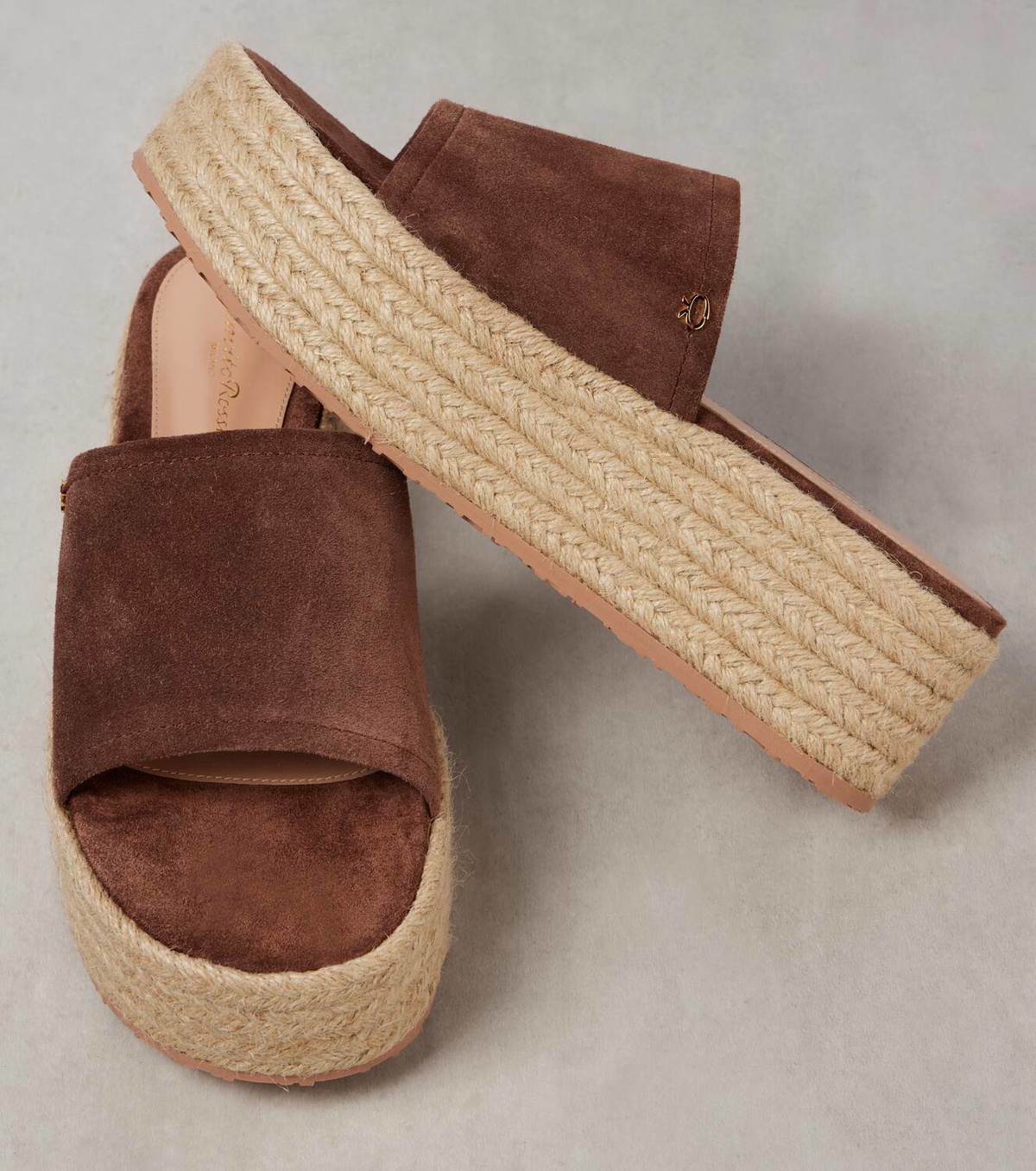 Gianvito Rossi Suede platform espadrille slides