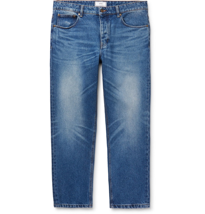 Photo: AMI - Cropped Tapered Denim Jeans - Blue