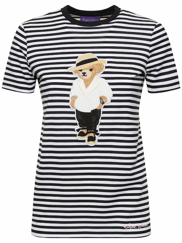 Photo: RALPH LAUREN COLLECTION Striped Cotton Jersey T-shirt with Bear