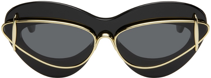 Photo: LOEWE Black Cateye Double Frame Sunglasses