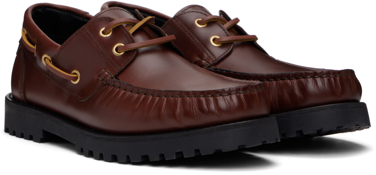 Ernest W. Baker Brown Leather Boat Shoes