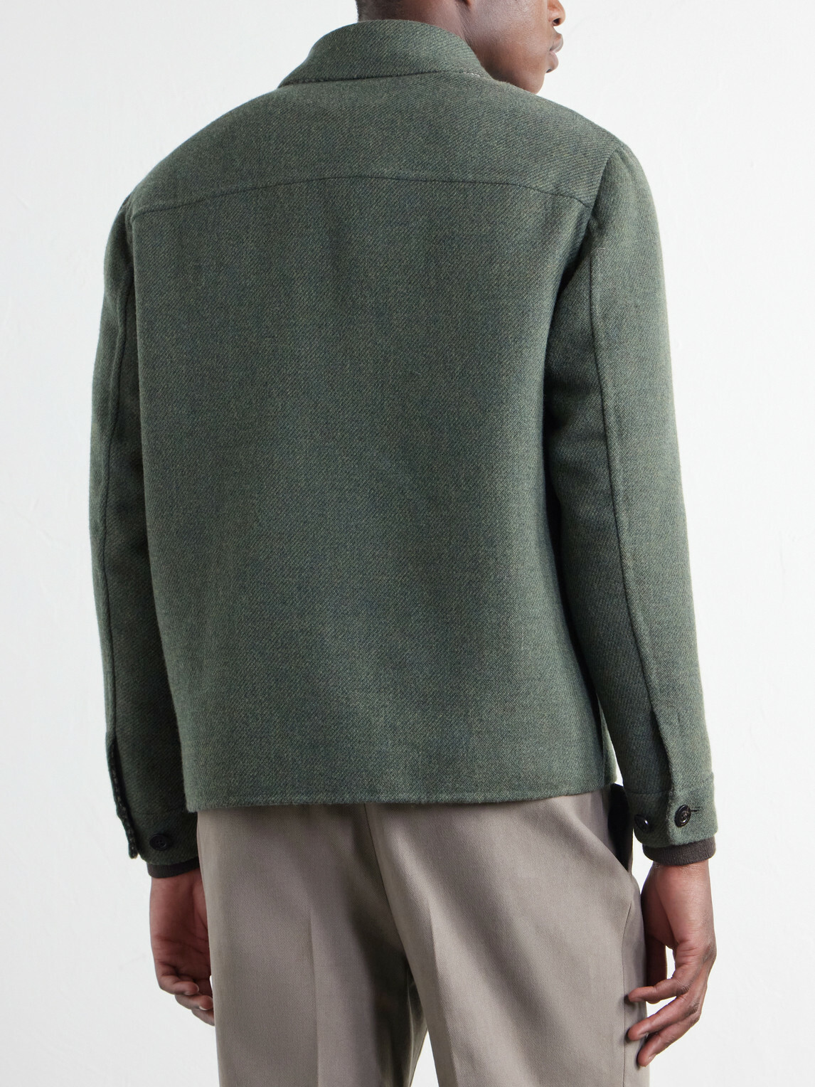 Boglioli - Wool, Cashmere and Silk-Blend Twill Overshirt - Green