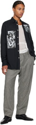 TAKAHIROMIYASHITA TheSoloist. White & Black Two Tuck Front Trousers