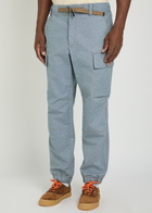 Moncler Grenoble Belted Denim Cargo Trousers Light Blue