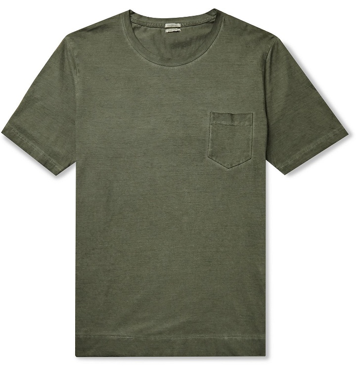 Photo: Massimo Alba - Panarea Garment-Dyed Cotton-Jersey T-Shirt - Green