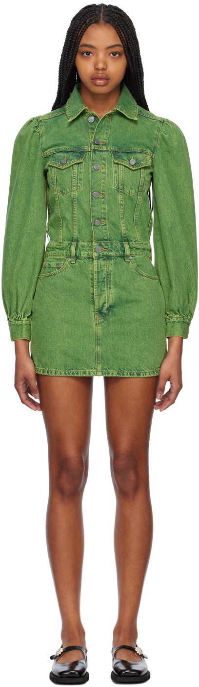green emerald velvet dress Mardie Denim Mini Dress main image 1