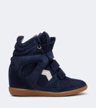 Isabel Marant Beckett leather and suede wedge sneakers