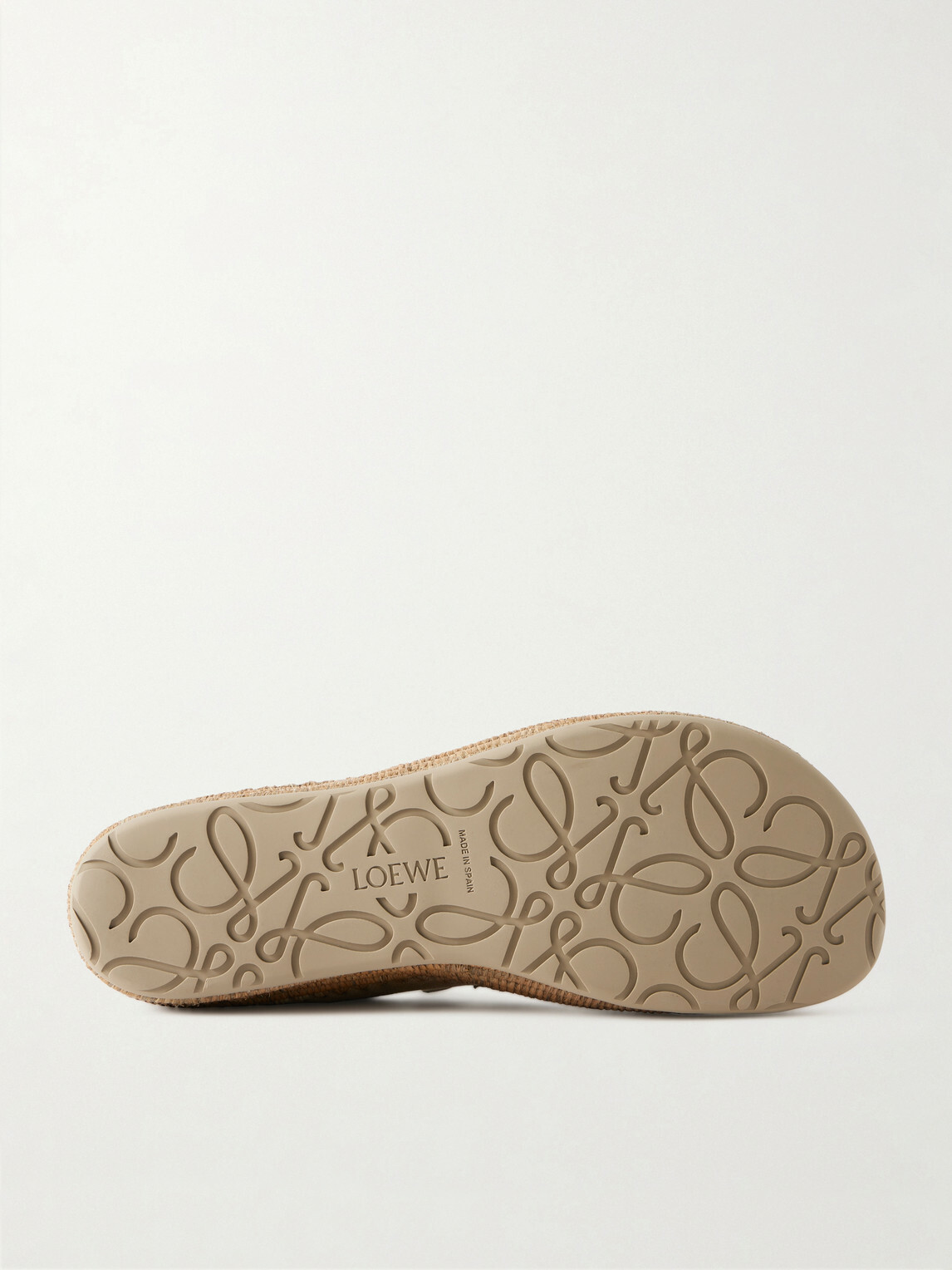 LOEWE - Paula's Ibiza Rio Raffia-Trimmed Suede Loafers - Neutrals