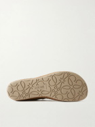 LOEWE - Paula's Ibiza Rio Raffia-Trimmed Suede Loafers - Neutrals