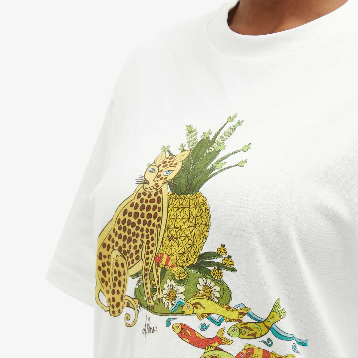 Alemais Women's Tiger T-Shirt in Cream