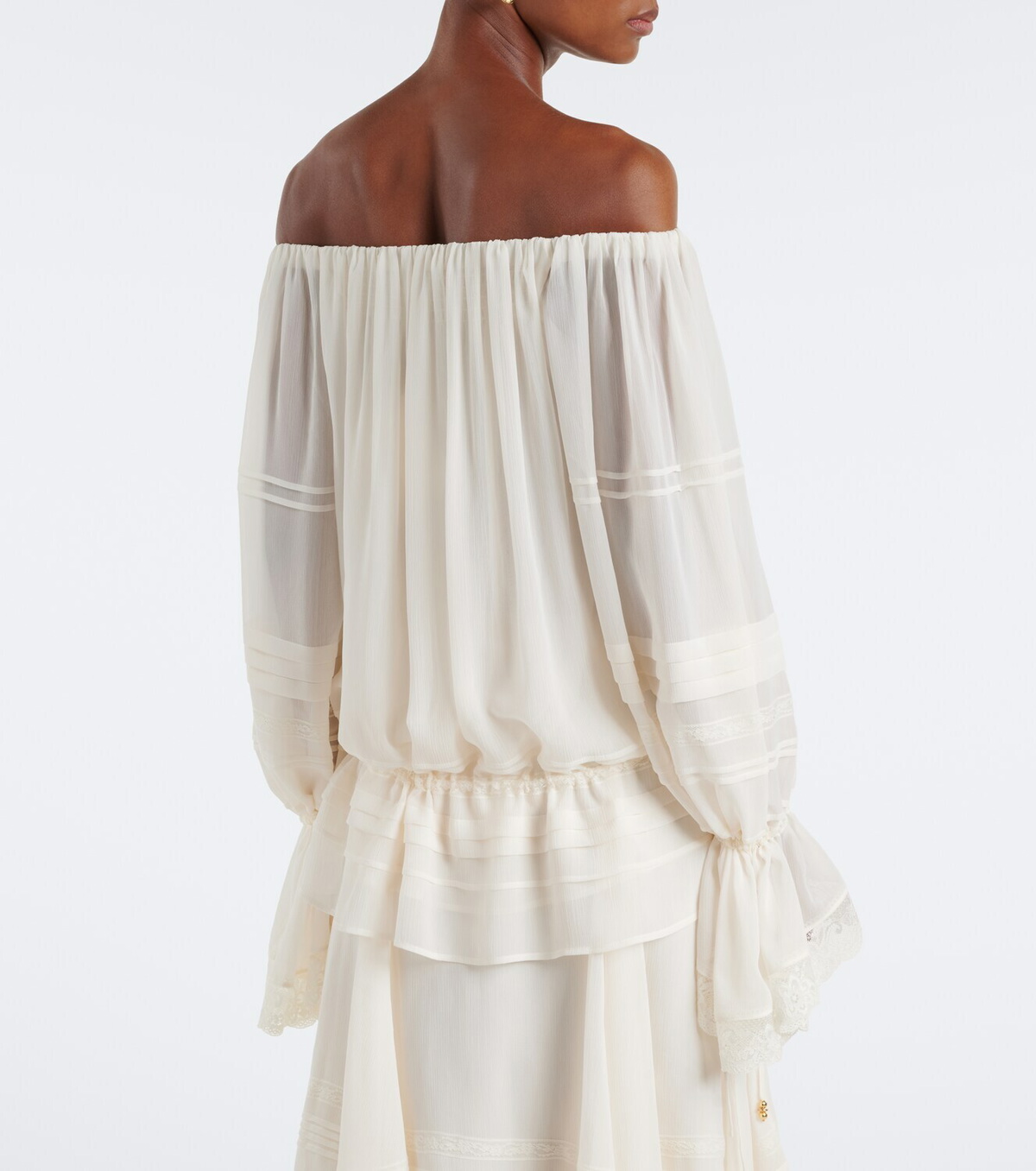 Xu Zhi Lace-trimmed off-shoulder top