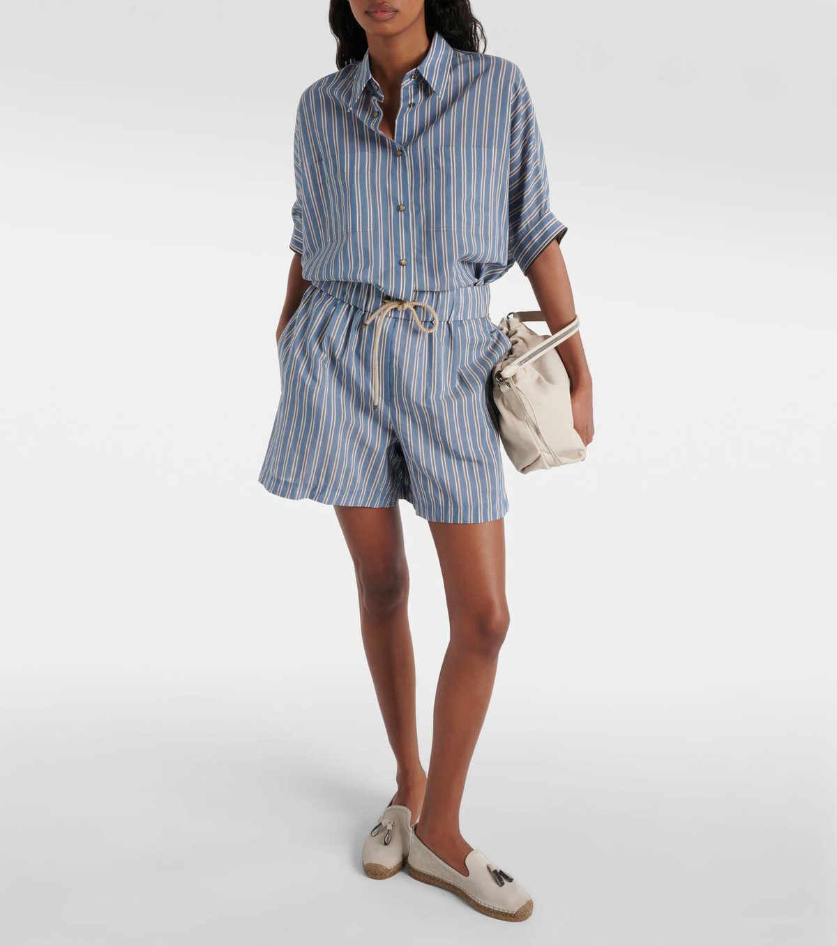 Brunello Cucinelli Monili-embellished suede espadrilles