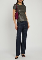 Stouls 05 Stretch-leather T-shirt Grey