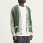 Beams Plus Men's Multi Stripe Cardigan in Green