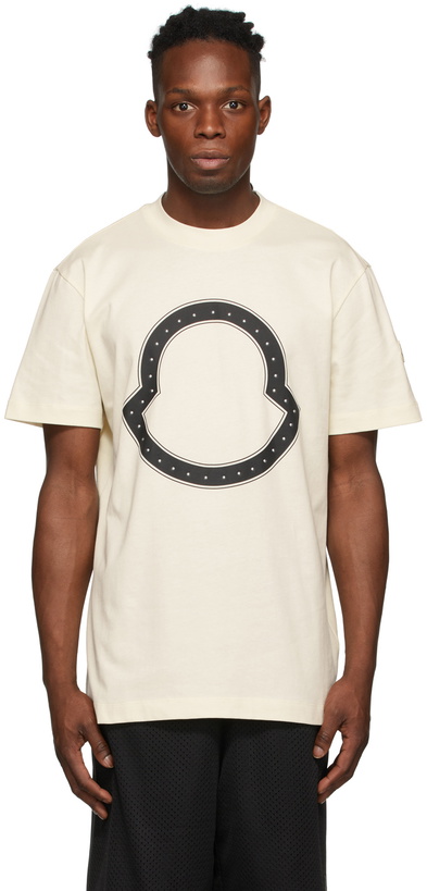 Photo: Moncler Off-White Logo Outline T-Shirt