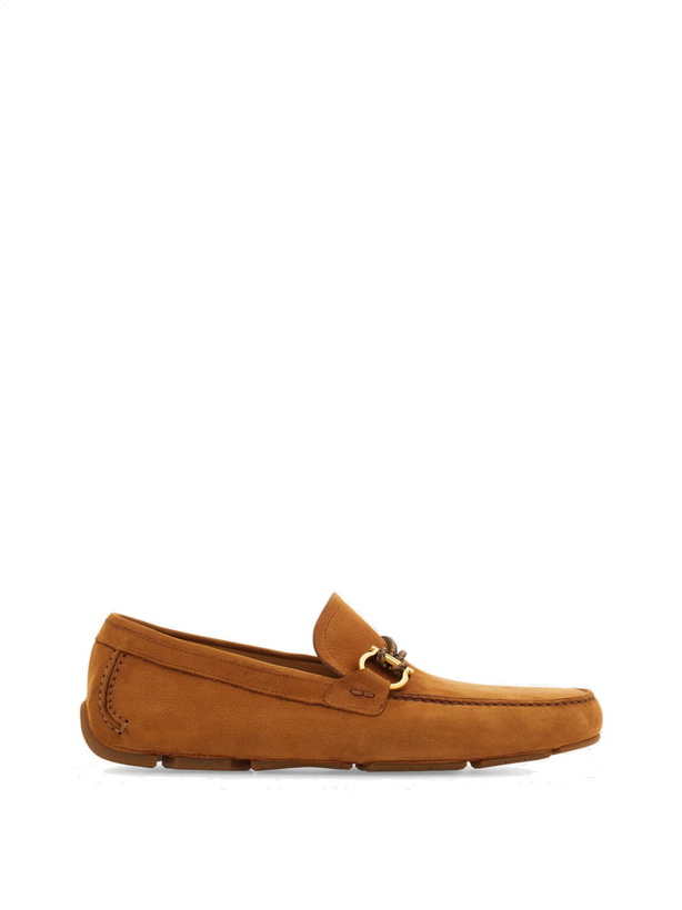 Photo: Ferragamo Mens Gancini ornament driver in Brown